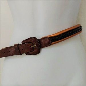 Vintage Italy Metallic Leather Belt Small kn